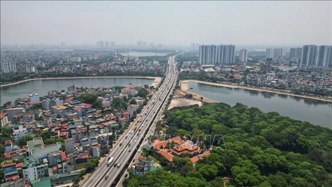 A bird's eye view of Hanoi's belt road No. 3. VNA Photo: Tuấn Anh 
