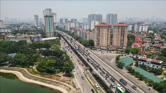 A bird's eye view of Hanoi's belt road No. 3. VNA Photo: Tuấn Anh 