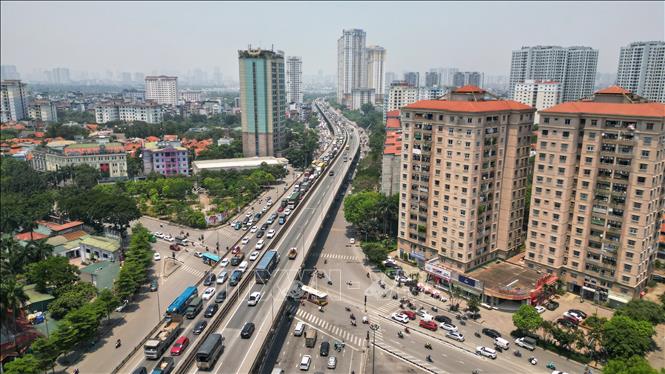 A bird's eye view of Hanoi's belt road No. 3. VNA Photo: Tuấn Anh 