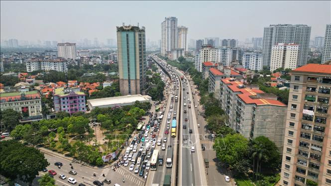A bird's eye view of Hanoi's belt road No. 3. VNA Photo: Tuấn Anh 