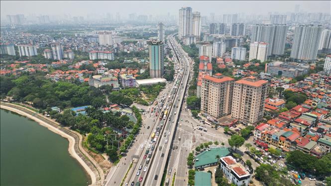 A bird's eye view of Hanoi's belt road No. 3. VNA Photo: Tuấn Anh 