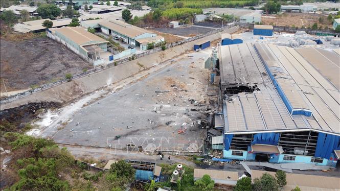 The incident occurs at a wood factory in Thien Tan commune. VNA Photo: Sỹ Tuyên 