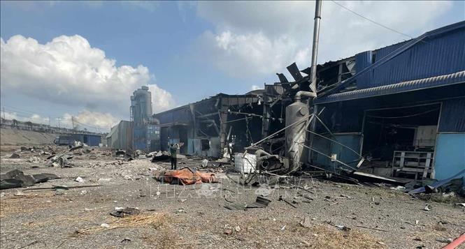 The incident occurs at a wood factory in Thien Tan commune. Photo by courtesy