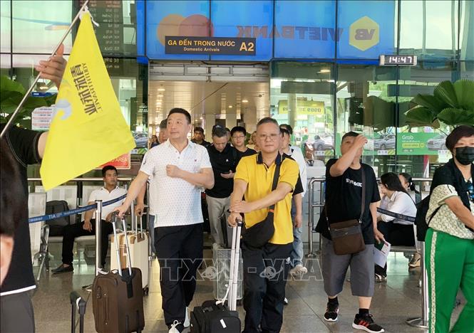 Tourists at Tan Son Nhat airport during the holiday. VNA Photo