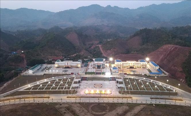 Một góc Trung tâm hành chính huyện biên giới Nậm Pồ. Ảnh: Trung Kiên - TTXVN