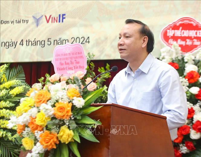 PGS.TS Nguyễn Đức Sơn, Hiệu trưởng Trường Đại học Sư phạm Hà Nội phát biểu khai mạc hội thảo. Ảnh: Thu Phương/TTXVN phát

