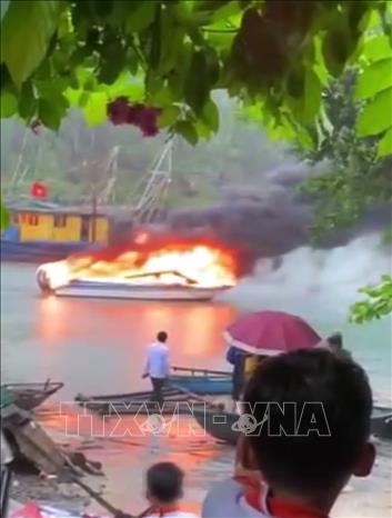 Hiện trường vụ cháy. Ảnh: TTXVN phát