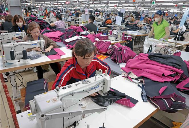 Making garment products for export at the TDT Garment JSC in the northern province of Thai Nguyen. VNA Photo: Trần Việt 