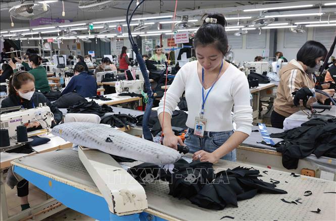 Making garment products for export at the TDT Garment JSC in the northern province of Thai Nguyen. VNA Photo: Trần Việt 