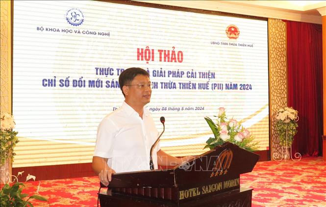 Phó Chủ tịch thường trực UBND tỉnh Thừa Thiên - Huế Nguyễn Thanh Bình phát biểu tại Hội thảo. Ảnh: Tường Vi – TTXVN. 