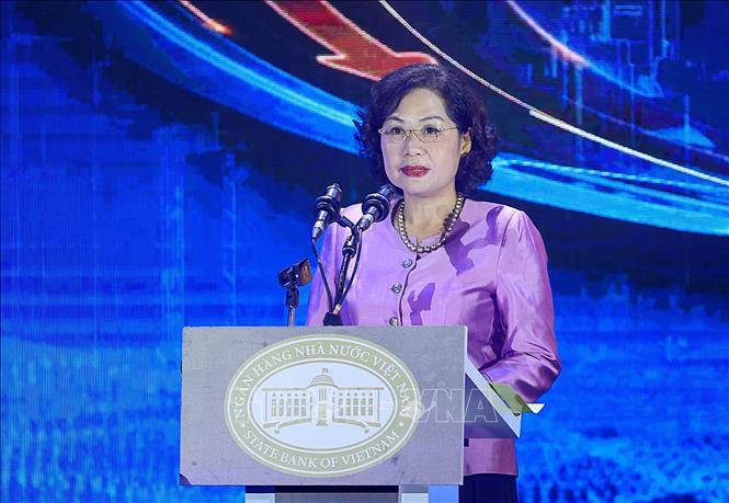 Thống đốc Ngân hàng Nhà nước Việt Nam Nguyễn Thị Hồng phát biểu. Ảnh: Dương Giang-TTXVN