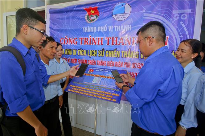 Thành đoàn Vị Thanh ra mắt Công trình thanh niên số hóa Khu di tích chiến thắng Vàm Cái Sình, ngày 9/5/2024. Ảnh: Duy Khương – TTXVN