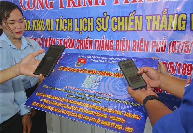 Thành đoàn Vị Thanh ra mắt Công trình thanh niên số hóa Khu di tích chiến thắng Vàm Cái Sình, ngày 9/5/2024. Ảnh: Duy Khương – TTXVN