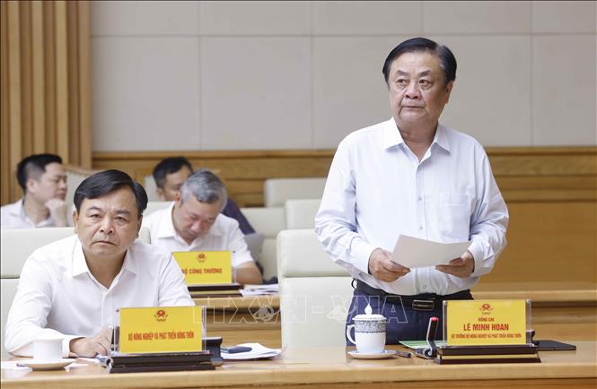 Bộ trưởng Bộ Nông nghiệp và Phát triển nông thôn Lê Minh Hoan phát biểu. Ảnh: Doãn Tấn - TTXVN
