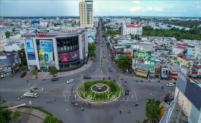 Điểm đầu của Dự án tại nút giao các đường Cách Mạng Tháng Tám - Hùng Vương, Nguyễn Trãi - Trần Phú thuộc quận Nình Kiều. Ảnh: Thanh Liêm - TTXVN