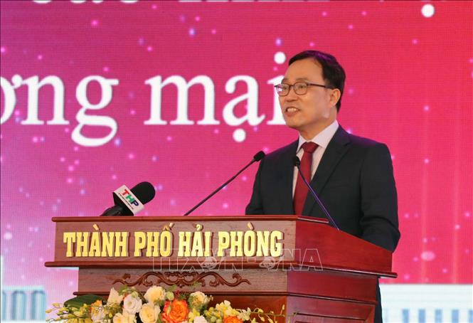 Ông Choi Young Sam, Đại sứ Hàn Quốc tại Việt Nam phát biểu tại Lễ khởi công Dự án. Ảnh: Hoàng Ngọc - TTXVN