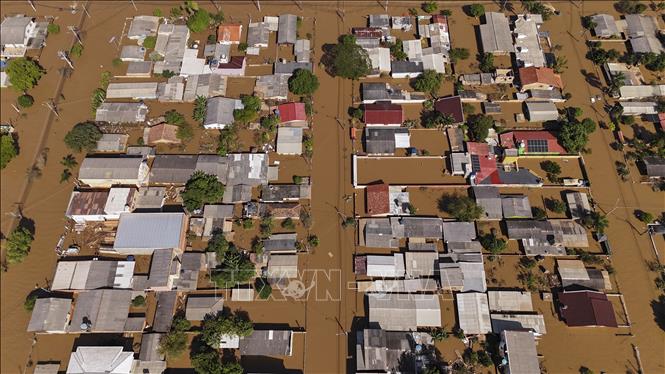 Ngập lụt tại bang Rio Grande do Sul, miền Nam Brazil ngày 9/5/2024. Ảnh: AFPTTXVN