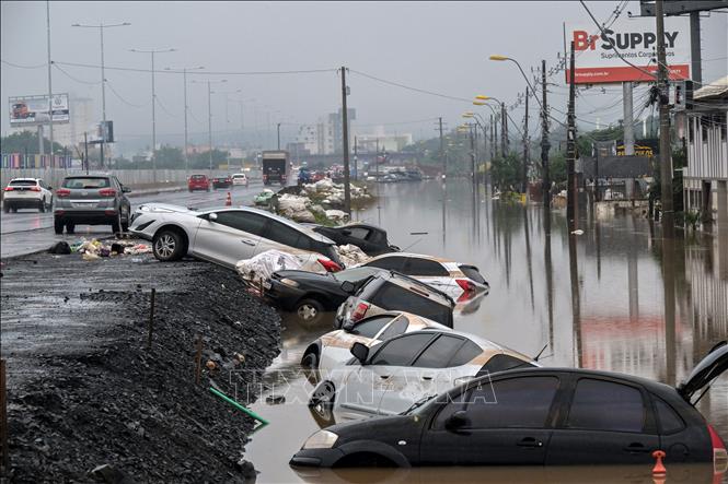 Ngập lụt tại bang Rio Grande do Sul, miền Nam Brazil ngày 12/5/2024. Ảnh: AFPTTXVN