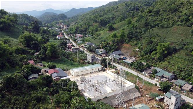 Công trình TBA 110kV Chu Trinh mới được Công ty Điện lực Cao Bằng đưa vào sử dụng đầu năm 2024. Ảnh: Huy Hùng - TTXVN