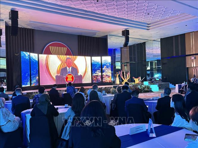 Quang cảnh lễ ra mắt dự án “Đổi mới nền kinh tế xanh ASEAN”. Ảnh: Đỗ Quyên - PV TTXVN tại Jakarta
