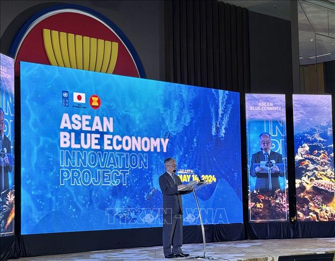 Ông Norimasa Shimomura, đại diện UNDP tại Indonesia phát biểu tại buổi lễ. Ảnh: Đỗ Quyên - PV TTXVN tại Jakarta