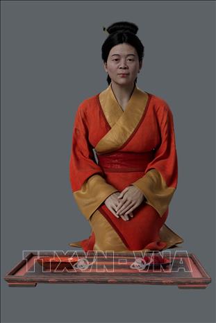 Hình ảnh kỹ thuật số phục dựng diện mạo của Tân Truy phu nhân ở tuổi 35, do Bảo tàng Hồ Nam (Trung Quốc) công bố ngày 16/5/2024. Ảnh: THX/TTXVN