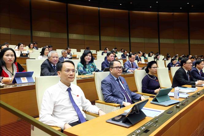Các đại biểu tham dự phiên khai mạc Kỳ họp thứ 7, Quốc hội khoá XV. Ảnh: TTXVN