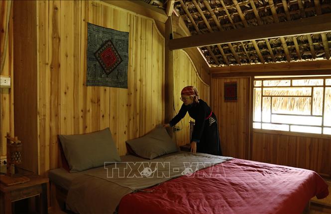 Homestay Thu Thủy tại xã Tà Chải, huyện Bắc Hà được đầu tư bài bản, sẵn sàng đón khách du lịch trong nước và quốc tế đến nghỉ dưỡng. Ảnh: Quốc Khánh - TTXVN