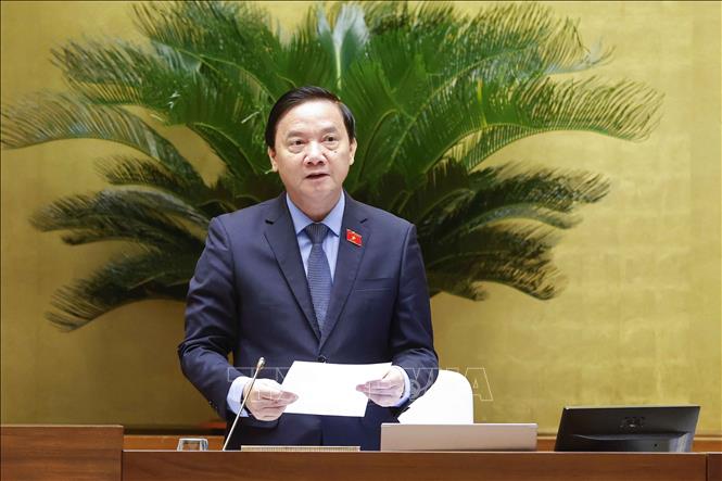 Phó Chủ tịch Quốc hội Nguyễn Khắc Định điều hành phiên họp. Ảnh: Doãn Tấn - TTXVN
