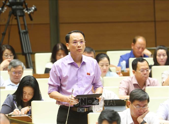 Đại biểu Quốc hội tỉnh Lạng Sơn Lưu Bá Mạc phát biểu ý kiến. Ảnh: Phương Hoa - TTXVN
