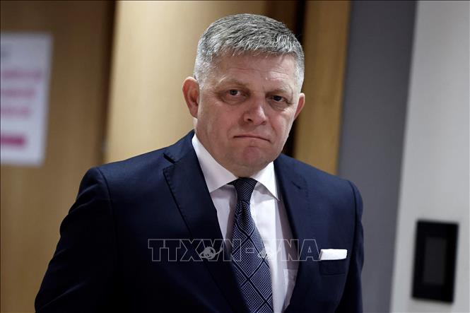 Thủ tướng Slovakia Robert Fico tại trụ sở Liên minh châu Âu (EU) ở Brussels, Bỉ ngày 21/3/2024. Ảnh: AFP/TTXVN