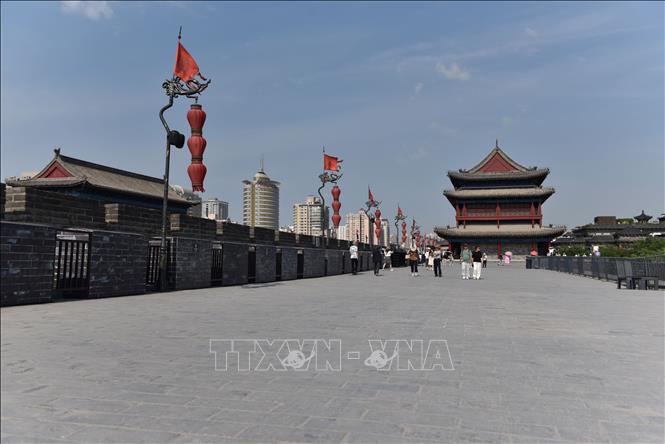 Tường thành Tây An được Chính phủ Trung Quốc đánh giá là một trong những đơn vị bảo vệ di tích văn hóa trọng điểm quốc gia đầu tiên năm 1961. Ảnh: Thành Dương - Phóng viên TTXVN tại Trung Quốc