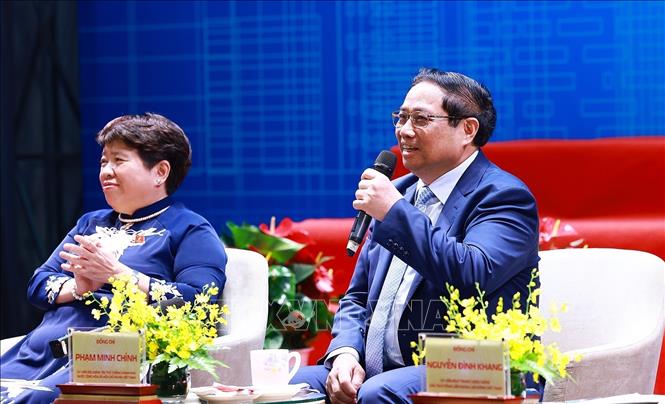 Prime Minister Pham Minh Chinh attends the national forum on labour productivity held by the Vietnam General Confederation of Labour in Hanoi on May 26. VNA Photo: Dương Giang