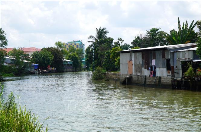 Kênh Mương Khai - Đốc Phủ Hiền đoạn qua thành phố Sa Đéc, tỉnh Đồng Tháp. Ảnh: Nhựt An - TTXVN