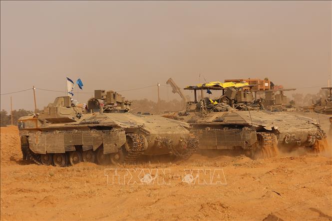 Binh sĩ Israel được triển khai gần khu vực biên giới với Dải Gaza, miền Nam Israel ngày 27/5/2024. Ảnh: THX/TTXVN