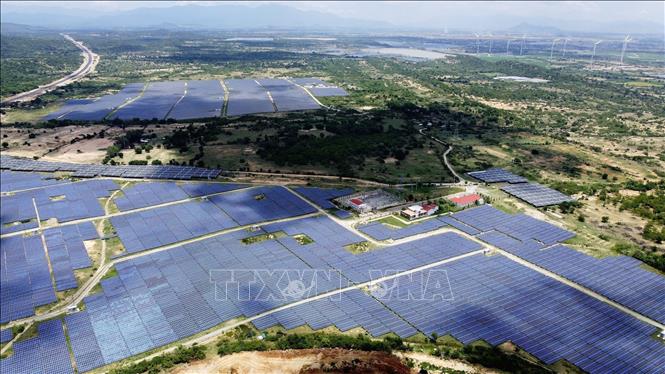 A solar power project in Thuan Nam district, the south-central coastal province of Ninh Thuan. VNA Photo: Huy Hùng