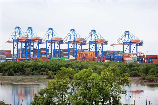 Dự án cảng tổng hợp và container Cái Mép Hạ được đề xuất đầu tư tổng vốn gần 51 nghìn tỷ đồng. Ảnh: Hồng Đạt - TTXVN

