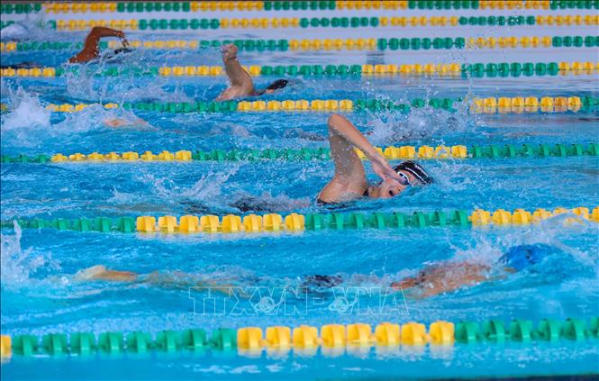 Swimmers compete in freestyle, breaststroke, butterfly, and medley events with different distances from 50-1,500m. VNA Photo