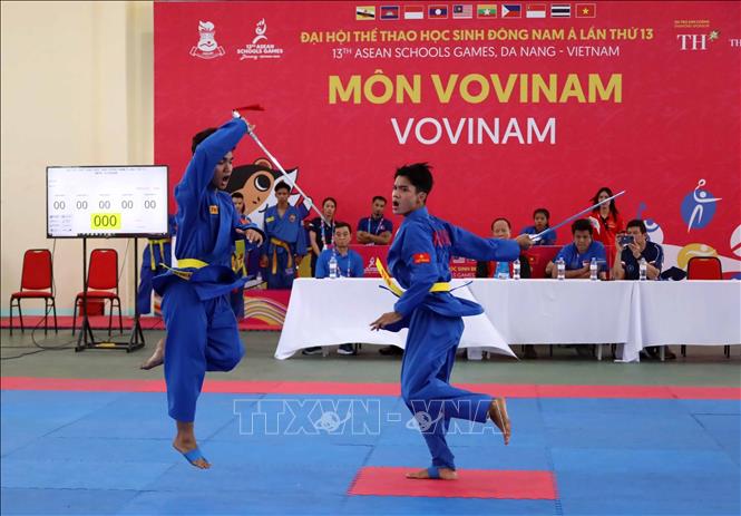 Vovinam artists compete for 10 sets of medals for sparring events. VNA Photo