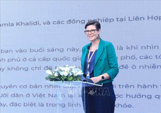WHO Representative in Vietnam Dr Angela Pratt addresses the launching ceremony. VNA Photo: Nguyễn Cúc