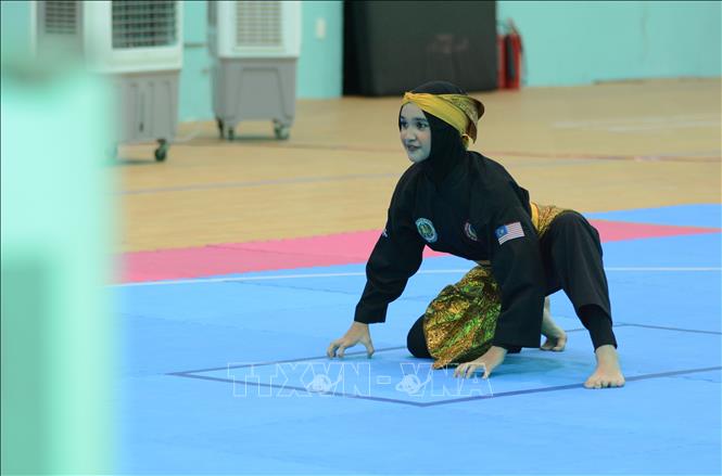 A Malaysian athlete competes in a performance category. VNA Photo: Văn Dũng