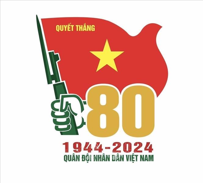 Mẫu Biểu trưng kỷ niệm 80 năm Ngày thành lập Quân đội nhân dân Việt Nam. Ảnh: TTXVN phát
