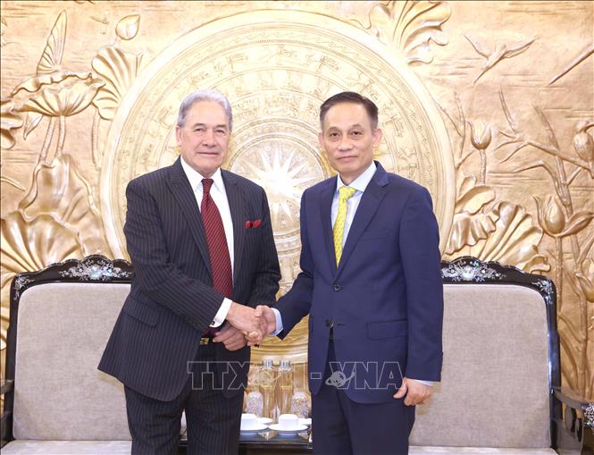 Chairman of the CPV Central Committee's Commission for External Relations Le Hoai Trung receives New Zealand Deputy Prime Minister and Minister of Foreign Affairs Winston Peters. VNA Photo: Phương Hoa