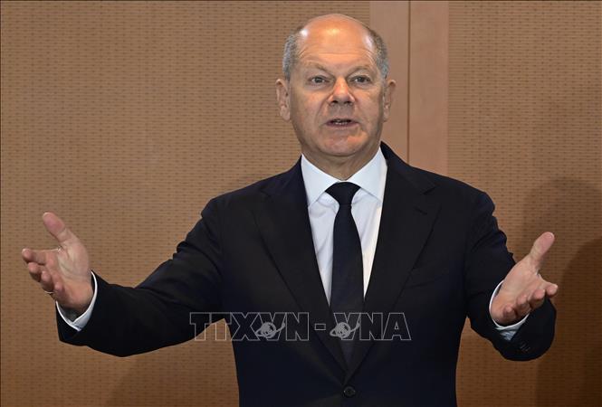 Thủ tướng Đức Olaf Scholz phát biểu tại thủ đô Berlin, ngày 5/6/2024. Ảnh: AFP/TTXVN