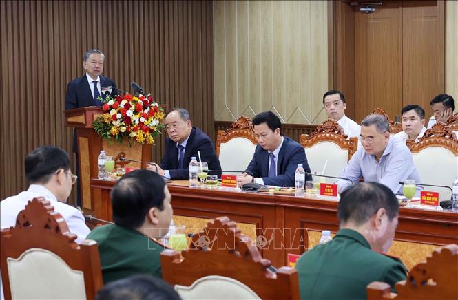 Chủ tịch nước Tô Lâm phát biểu chỉ đạo. Ảnh: Nhan Sáng-TTXVN