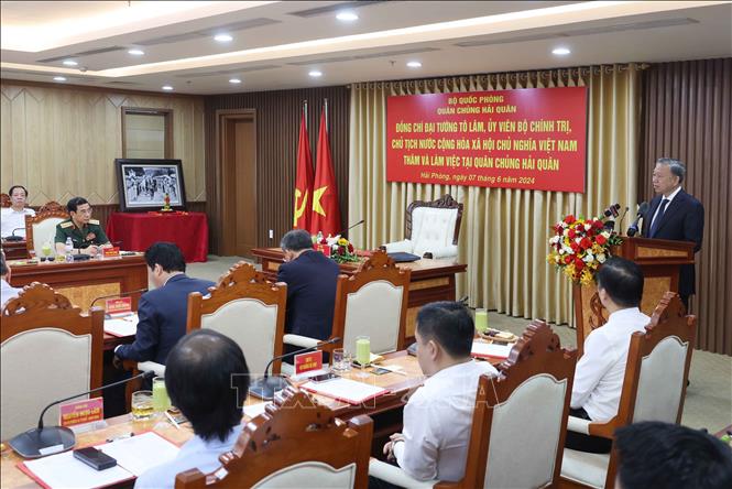 Chủ tịch nước Tô Lâm phát biểu chỉ đạo. Ảnh: Nhan Sáng-TTXVN