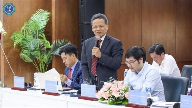 GS.TS Nguyễn Hồng Thao, Thành viên Ủy ban pháp luật quốc tế Liên Hợp quốc phát biểu tại hội thảo. Ảnh: Thanh Vũ-TTXVN 