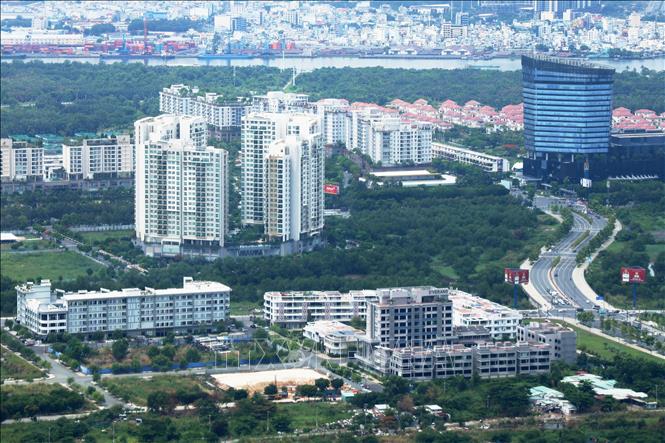 Thành phố Hồ Chí Minh chiếm 78% nguồn cung mới đưa ra thị trường bất động sản trong tháng 6/2024. Ảnh: Hồng Đạt - TTXVN