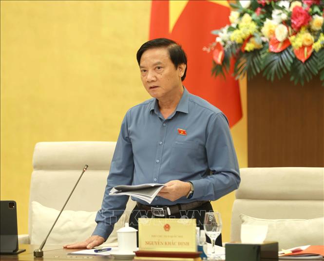 Phó Chủ tịch Quốc hội Nguyễn Khắc Định phát biểu. Ảnh: Phương Hoa – TTXVN