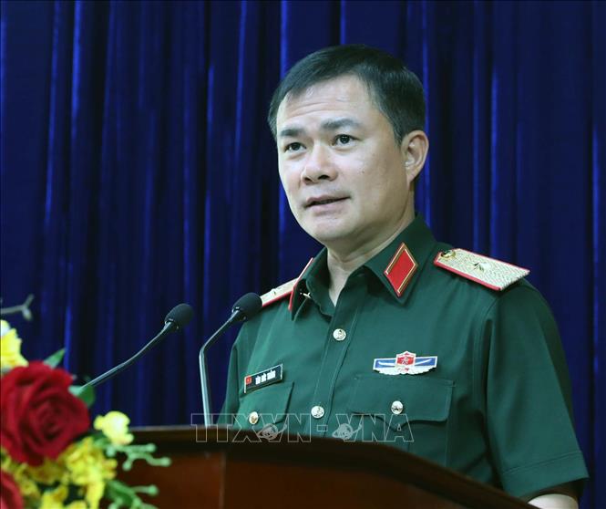 Thiếu tướng Tào Đức Thắng, Chủ tịch - Tổng Giám đốc Viettel phát biểu. Ảnh: Đại  Nghĩa - TTXVN